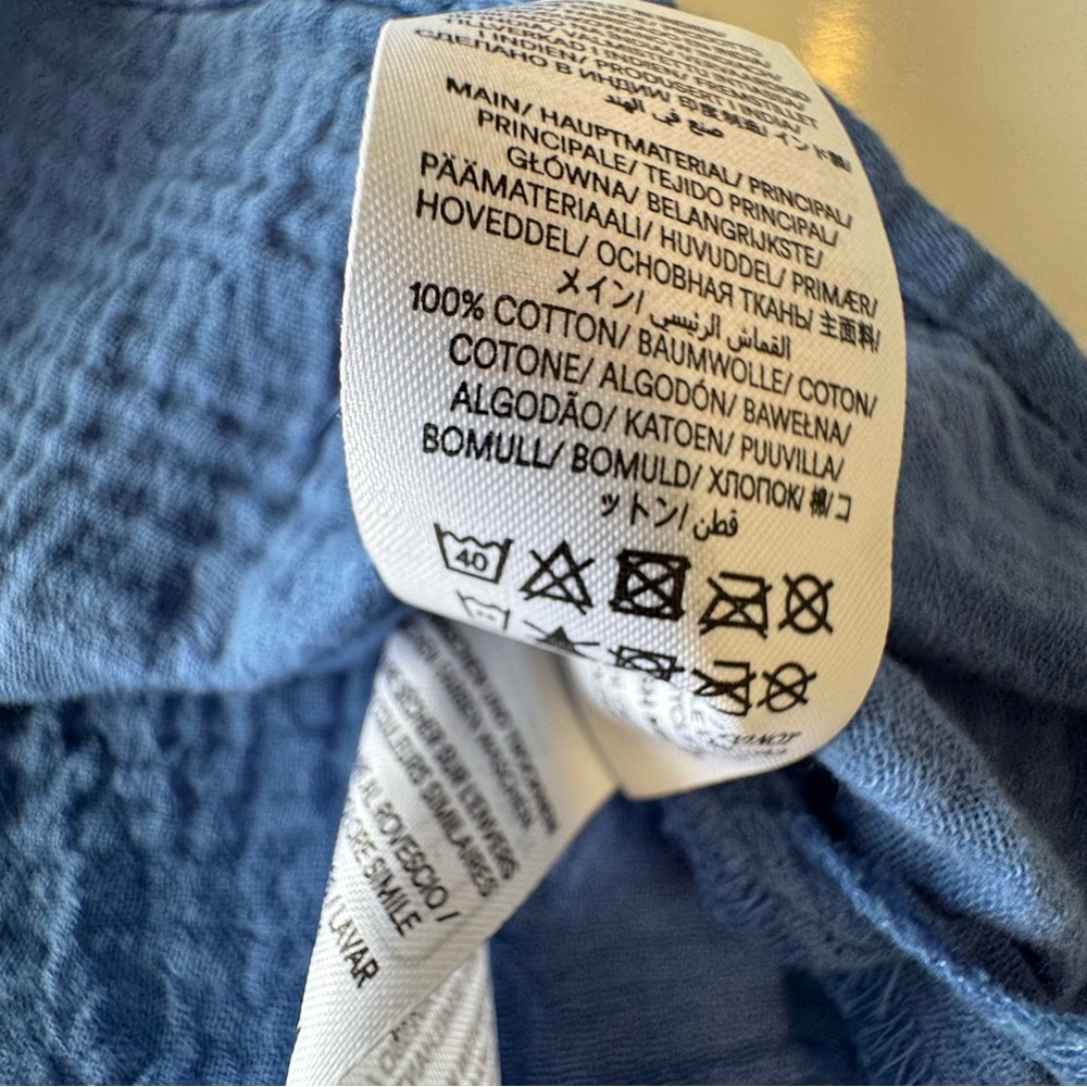 Mini Boden Indigo Blue Cotton Gauze Button-Up Shirt 100% Cotton Girls 13-14 yrs - Picture 3 of 6